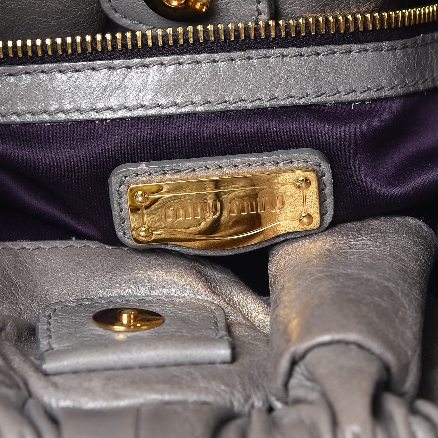 Miu Miu Nappa Lux Large Shopping Tote Astro 7 of 11