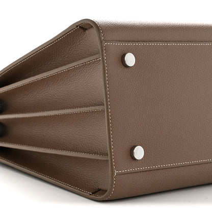 Saint Laurent Grained Calfskin Topstitch Small Classic Sac De Jour Taupe 9 of 13