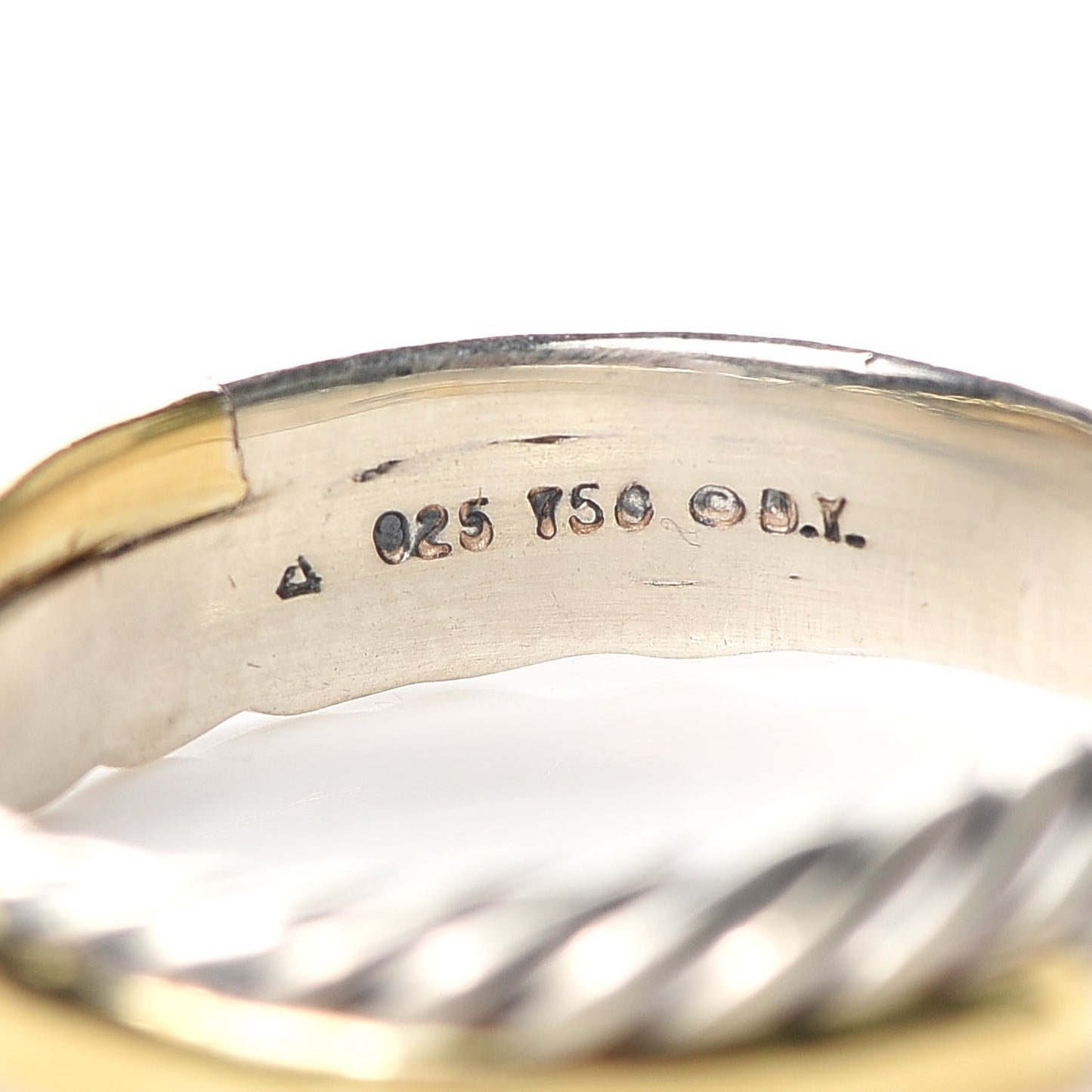 Sterling Silver 18K Yellow Gold Narrow Crossover Ring 57 8