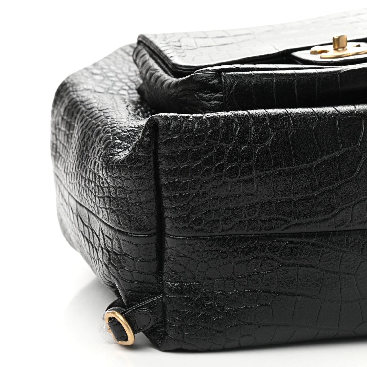 Chanel Calfskin Crocodile Embossed Large Backpack Black 8 of 9