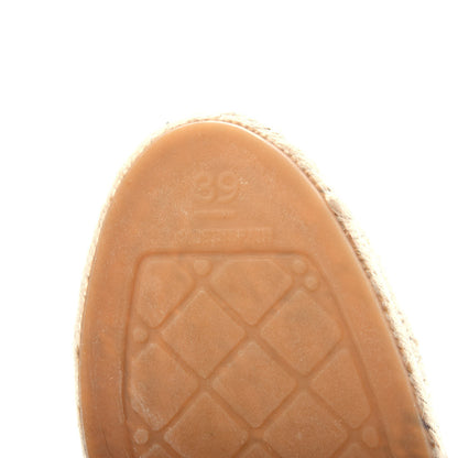 Chanel Lambskin CC Espadrilles 39 Beige Black 10 of 11