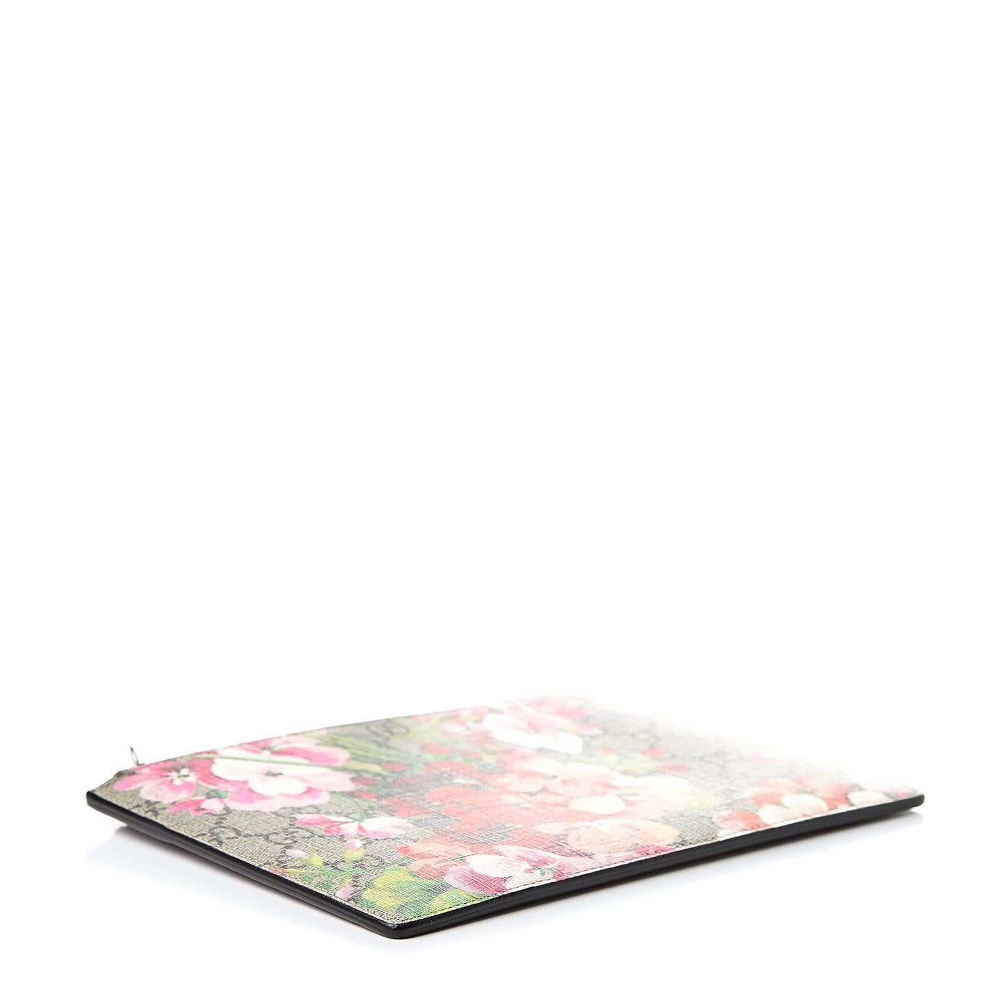 GG Supreme Monogram Blooms Small Zip Pouch Beige Multicolor Dry Rose