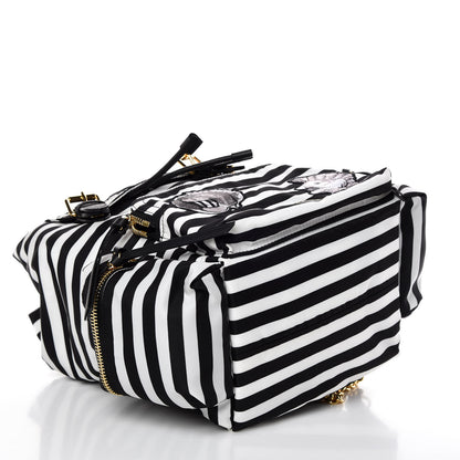 Burberry Nylon Striped Medium Rucksack Backpack Black White 4 of 8
