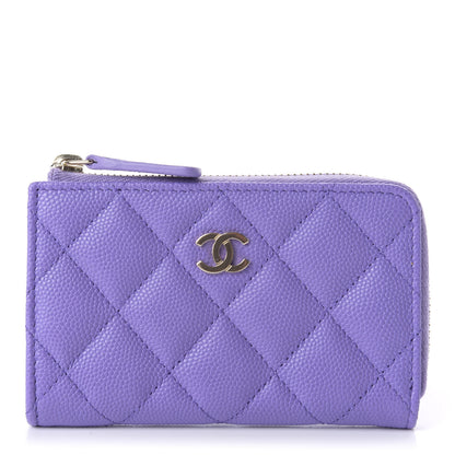 Chanel Caviar Quilted Zipped Key Holder Case Purple 3 of 8