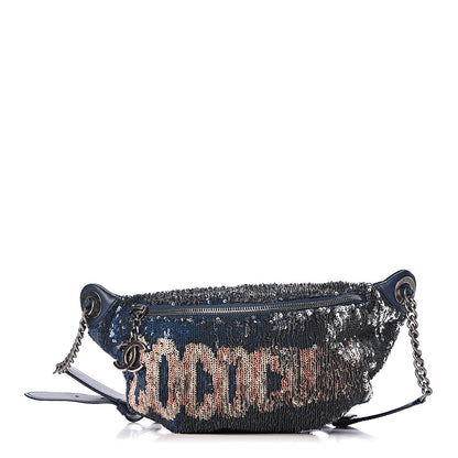Chanel Sequin Coco Cuba Waist Bag Fanny Pack Blue Pink 1 of 12