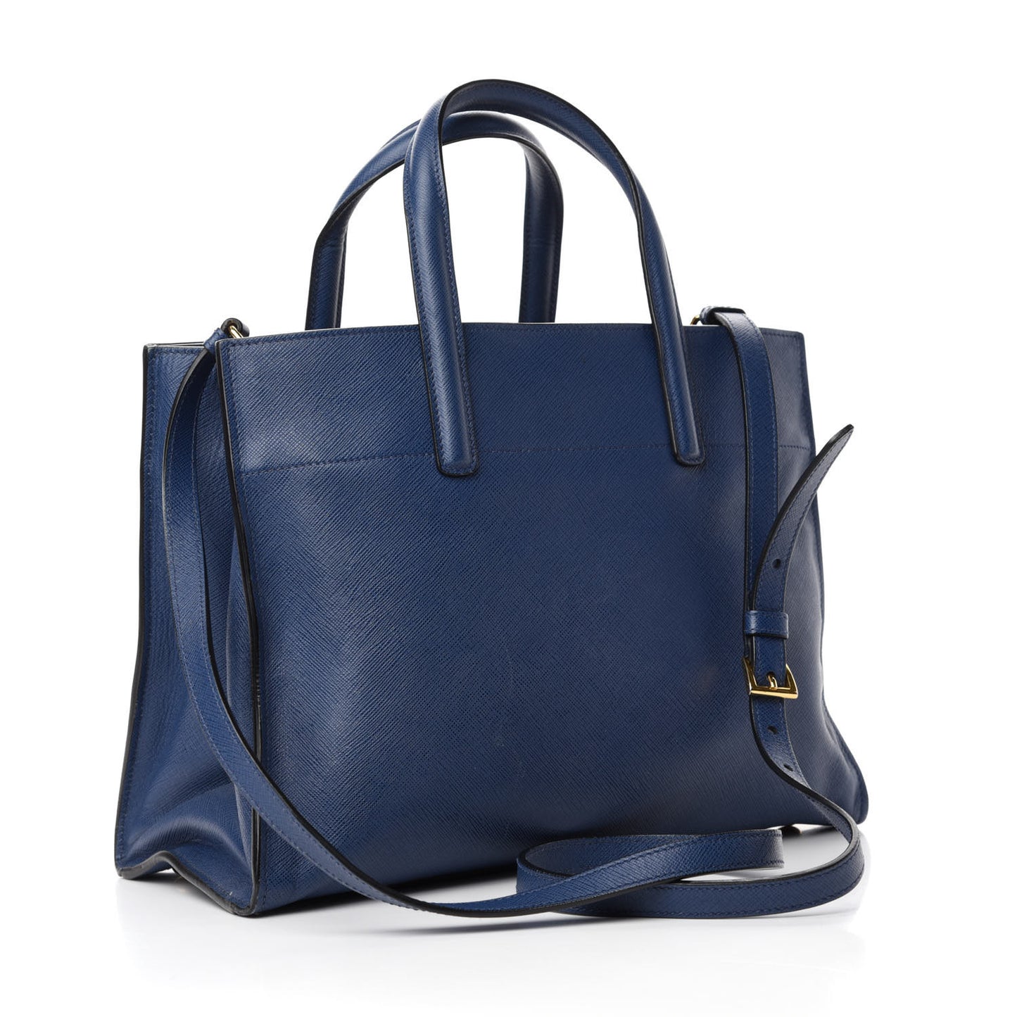 Saffiano Soft Triple Pocket Tote Bluette