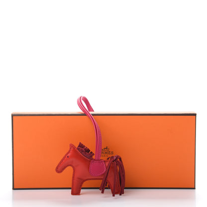Hermes Milo Lambskin Grigri Rodeo Horse Bag Charm PM Rouge Indien Rubis Rose Mexico 5 of 5
