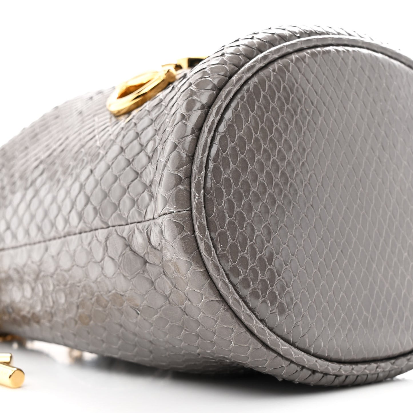Snakeskin Mini Zumi Bucket Bag Dusty Grey