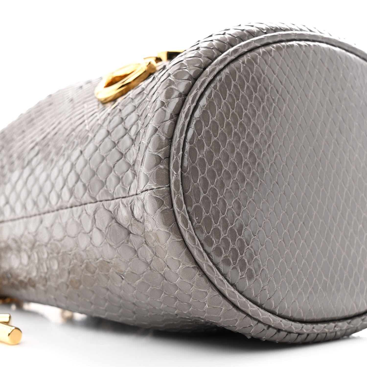 Gucci Snakeskin Mini Zumi Bucket Bag Dusty Grey 8 of 10