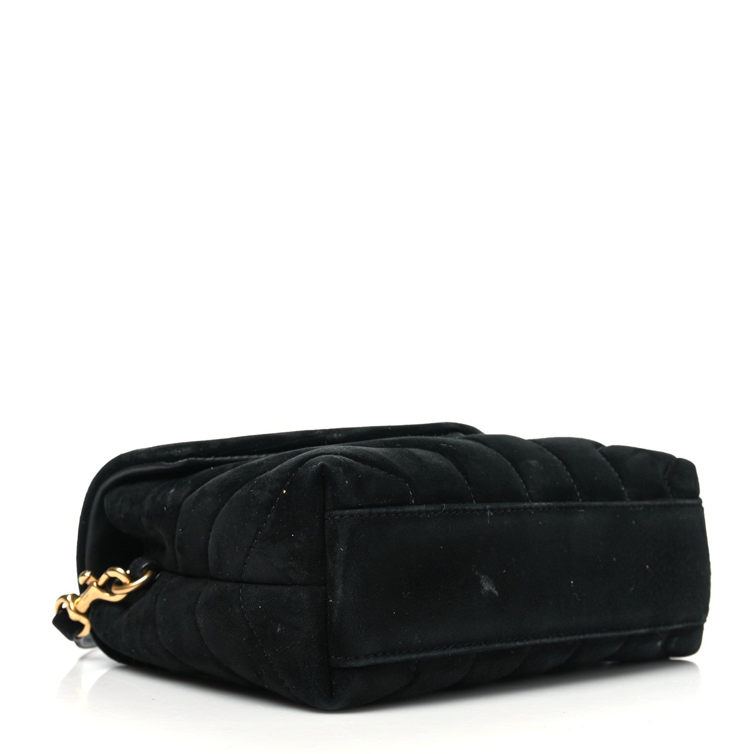 Saint Laurent Suede Y Quilted Monogram Toy Loulou Crossbody Bag Black 4 of 12