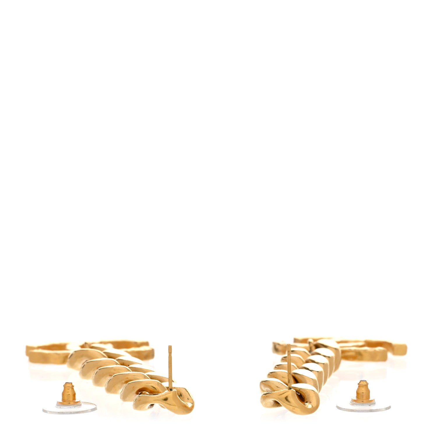 Chanel Metal CC Pick Drop Earrings Gold 4 of 5