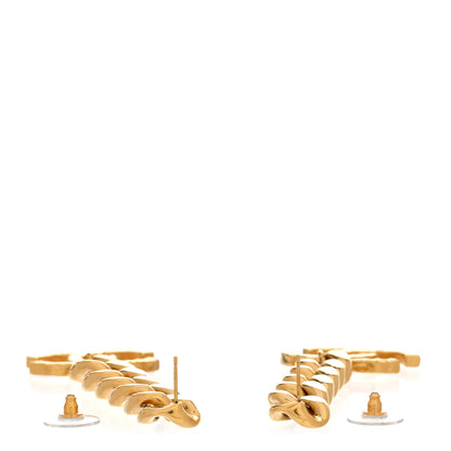 Chanel Metal CC Pick Drop Earrings Gold 4 of 5