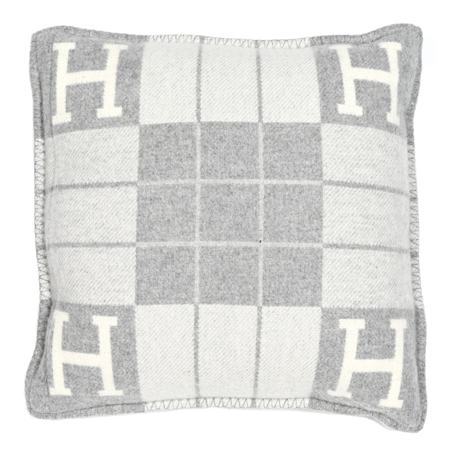 Wool Cashmere Avalon III Pillow PM Ecru Gris Clair