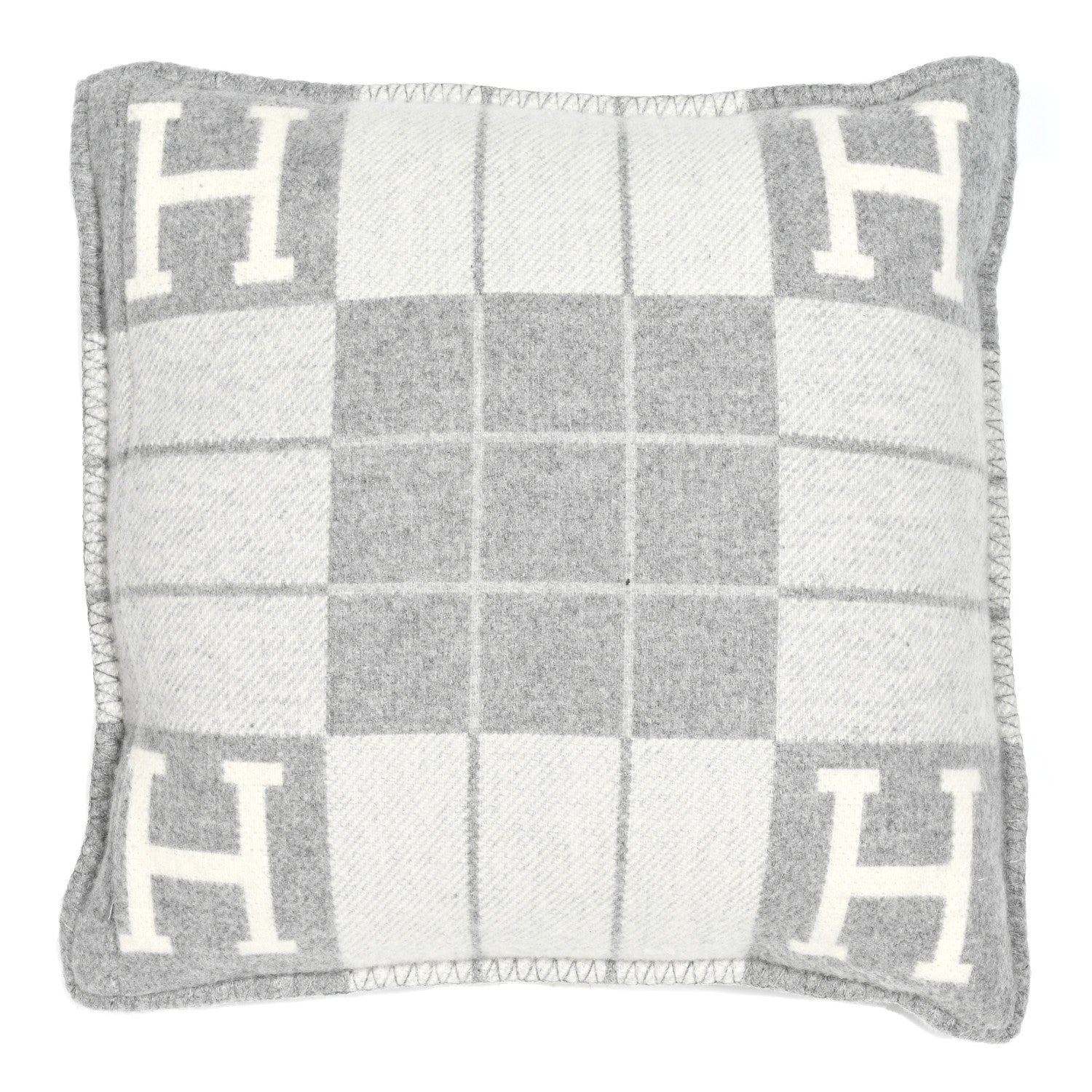 Hermes Wool Cashmere Avalon III Pillow PM Ecru Gris Clair 2 of 3