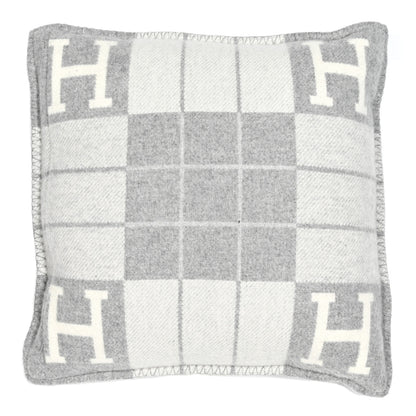 Hermes Wool Cashmere Avalon III Pillow PM Ecru Gris Clair 2 of 3