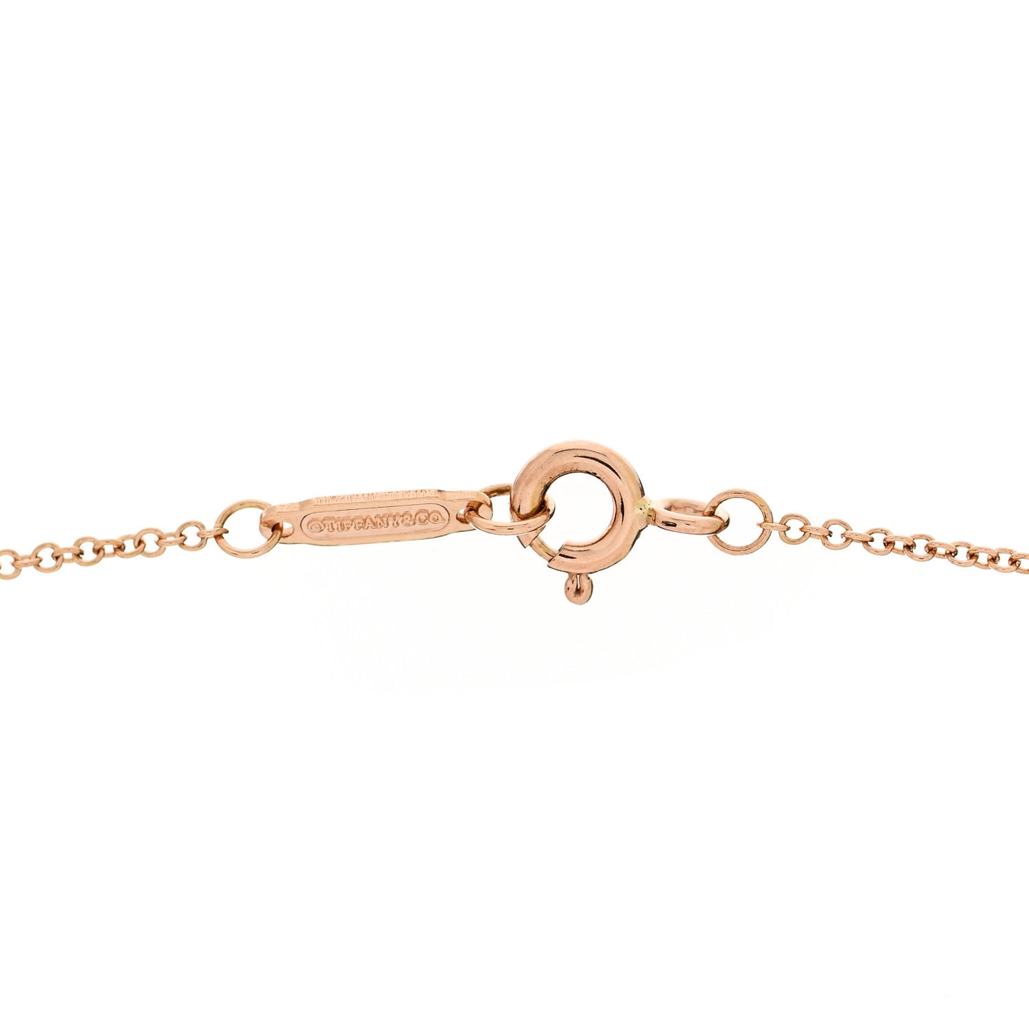 18K Rose Gold Diamond Mini Vintage Oval Key Pendant Necklace