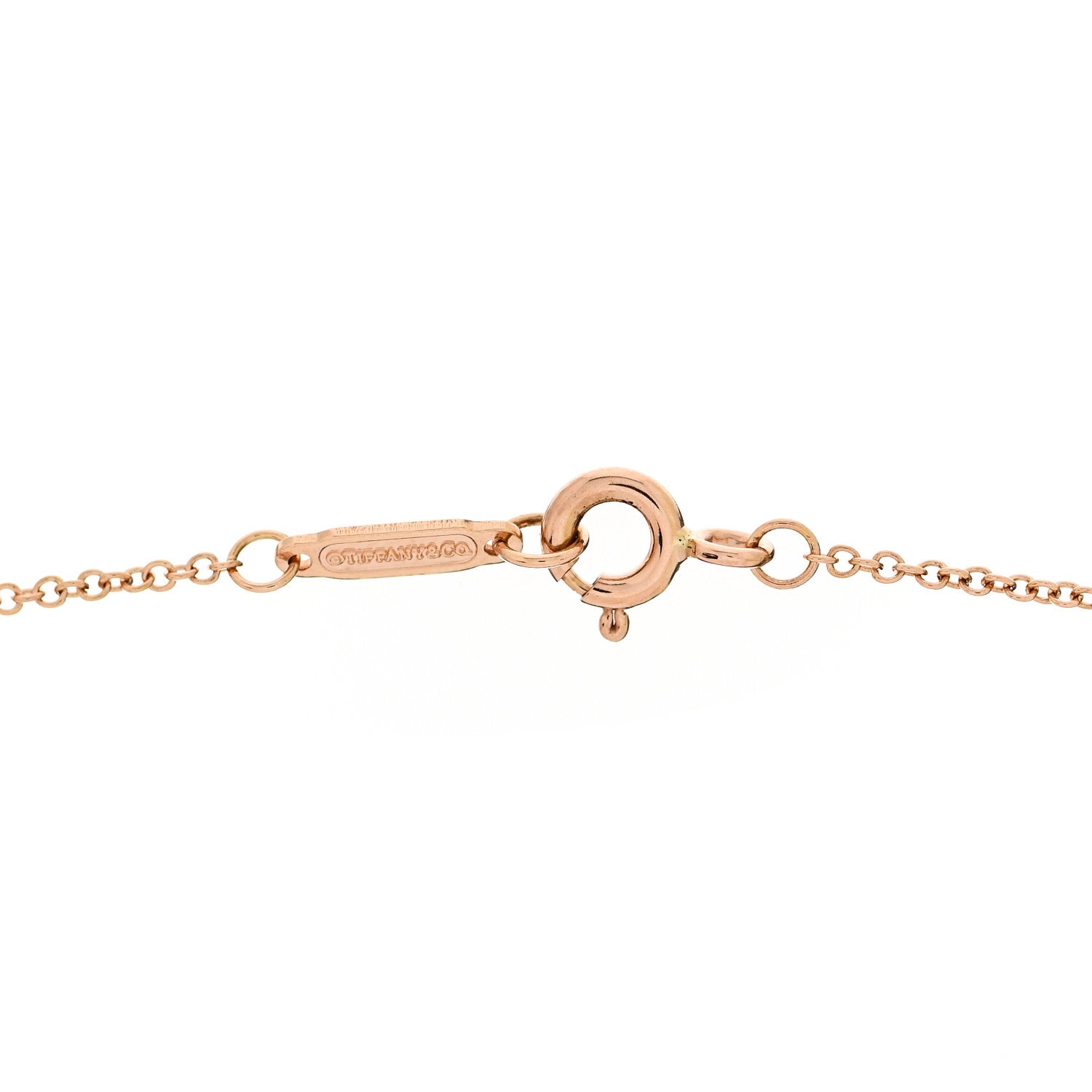 Tiffany 18K Rose Gold Diamond Mini Vintage Oval Key Pendant Necklace 5 of 6