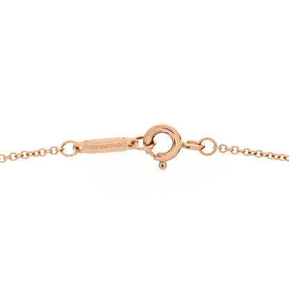 Tiffany 18K Rose Gold Diamond Mini Vintage Oval Key Pendant Necklace 5 of 6
