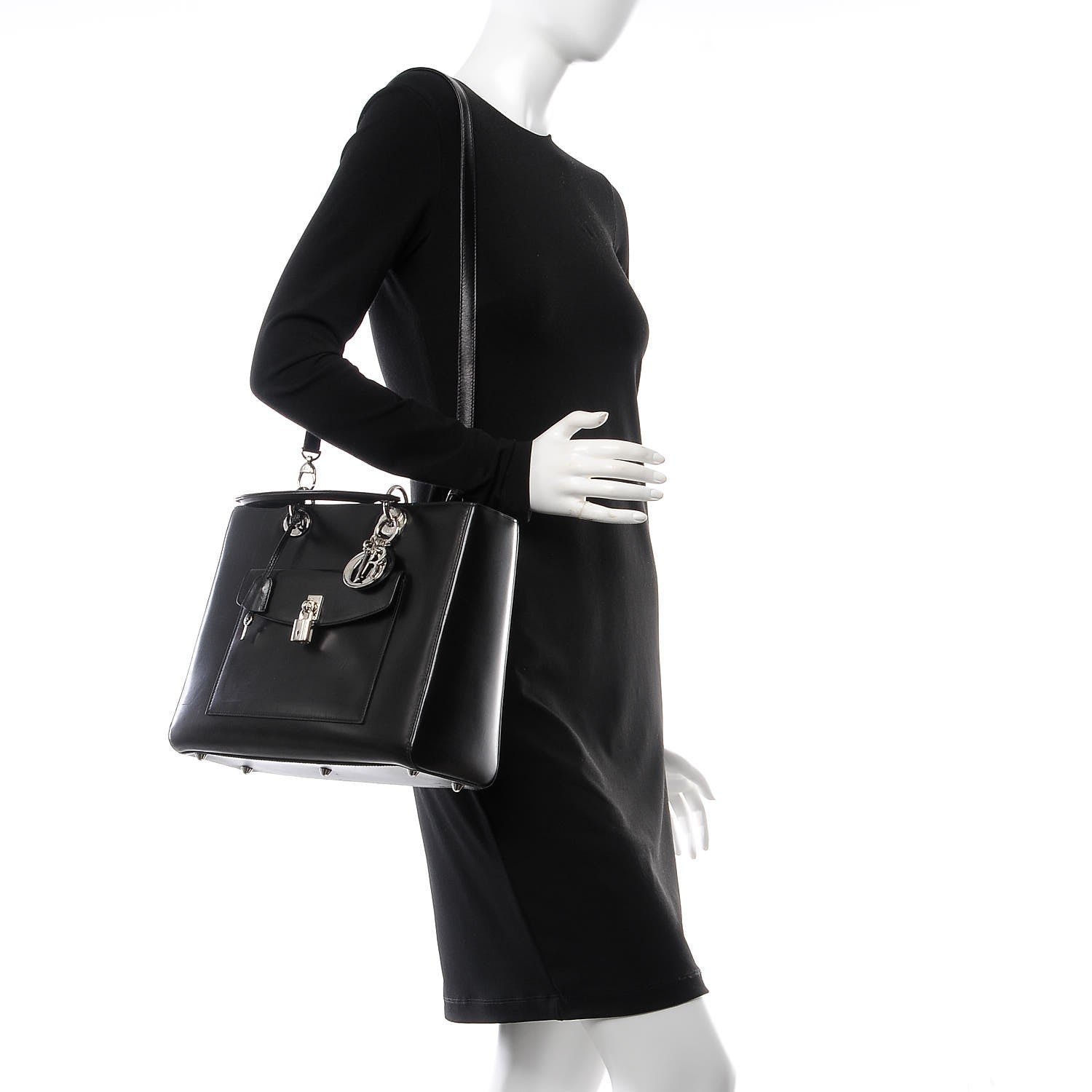 Christian Dior Calfskin Large Lady Dior Pockets Black 2 of 10