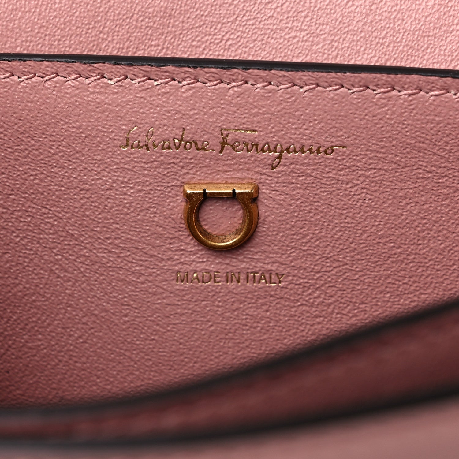 Salvatore Ferragamo Calfskin Trifolio Flap Bag Antique Rose 6 of 8