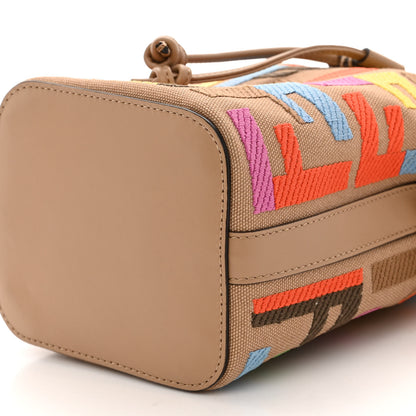 Fendi Canvas Vitello King F is Fendi FF Multicolor Embroidered Mini Mon Tresor Bucket Bag Multicolor Cuoio 10 of 10