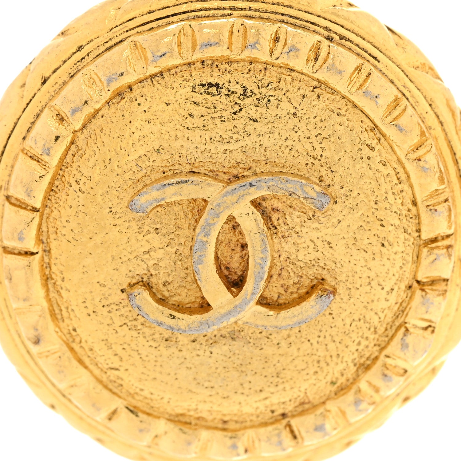 Chanel CC Button Clip On Earrings Gold 6 of 6