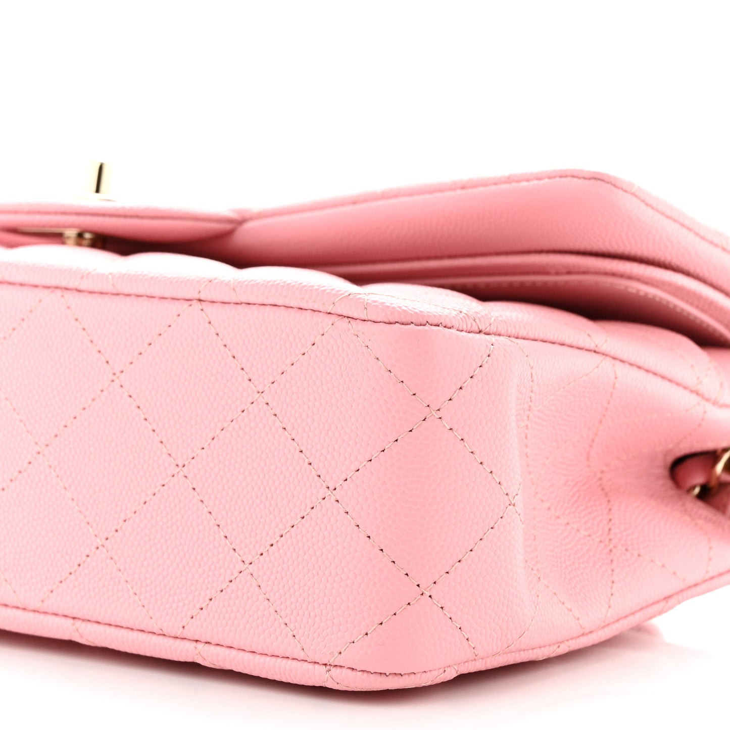 Caviar Quilted Medium Double Flap Pink