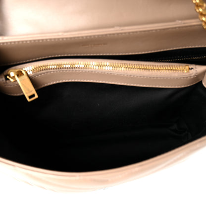 Saint Laurent Calfskin Y Quilted Monogram Medium Loulou Chain Satchel Dark Beige 5 of 11