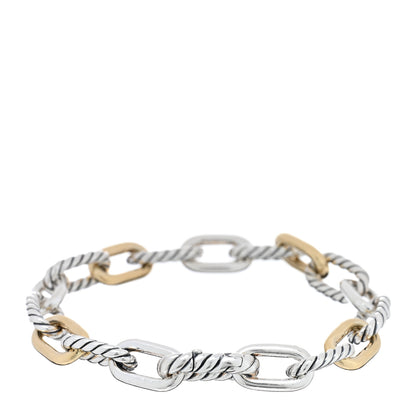 David Yurman Sterling Silver 18K Yellow Gold 8.5mm DY Madison Link Chain Bracelet 2 of 3