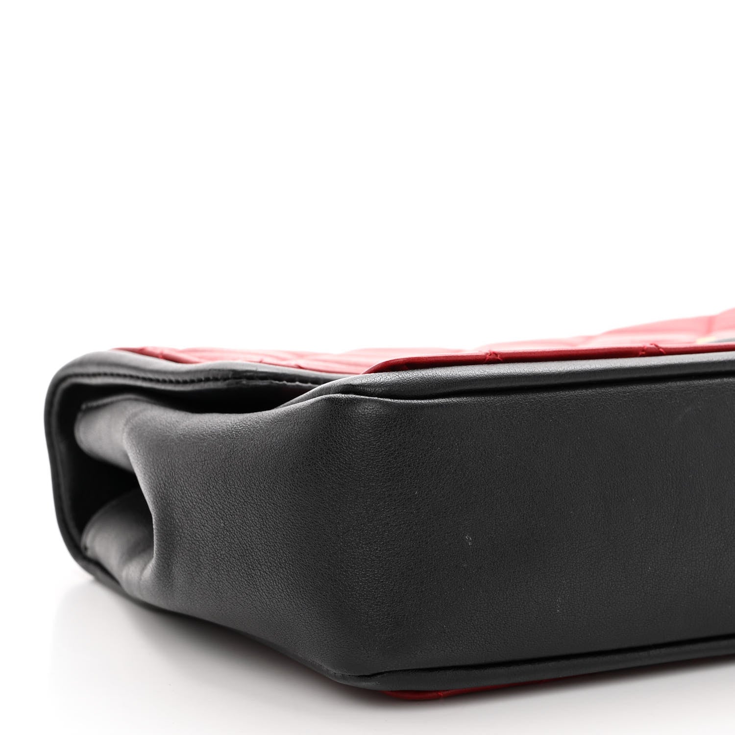 Chanel Calfskin Quilted Medium Graphic Flap Red Black 9 of 11