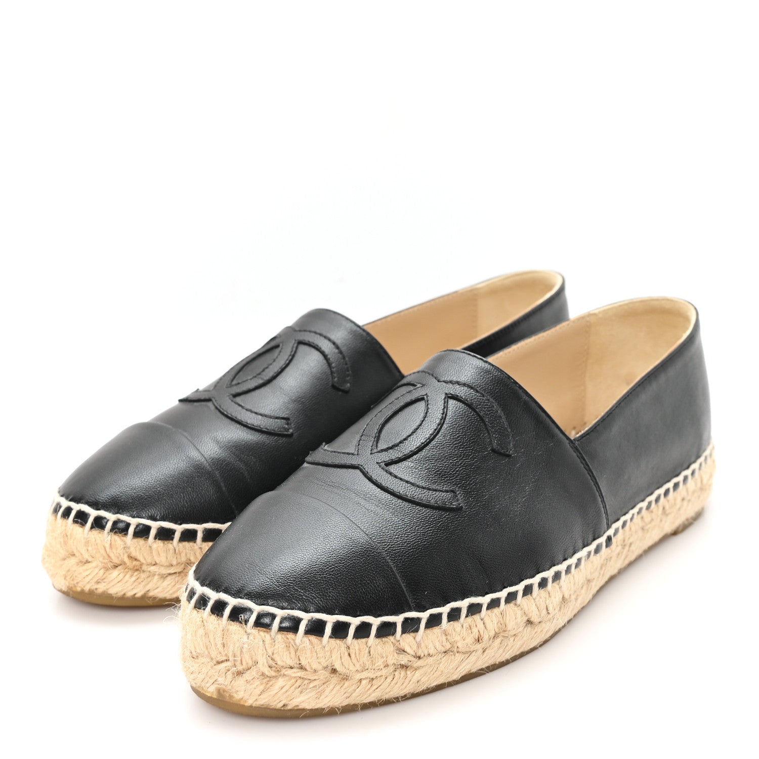 Chanel Lambskin CC Espadrilles 36 Black 4 of 10