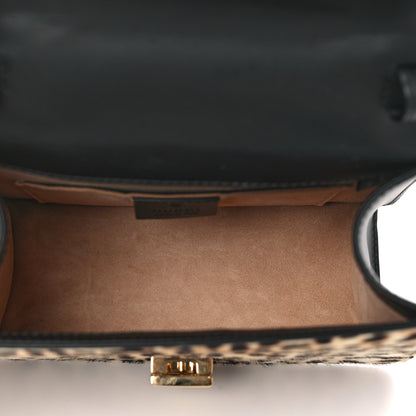 Gucci Calf Hair Leopard Print Mini Sylvie Top Handle Bag Naturale Black 5 of 10