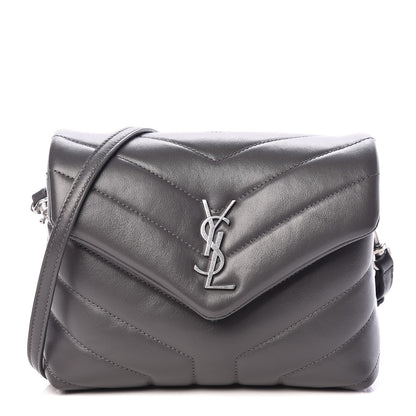 Saint Laurent Calfskin Y Quilted Monogram Toy Loulou Crossbody Bag Storm 1 of 9