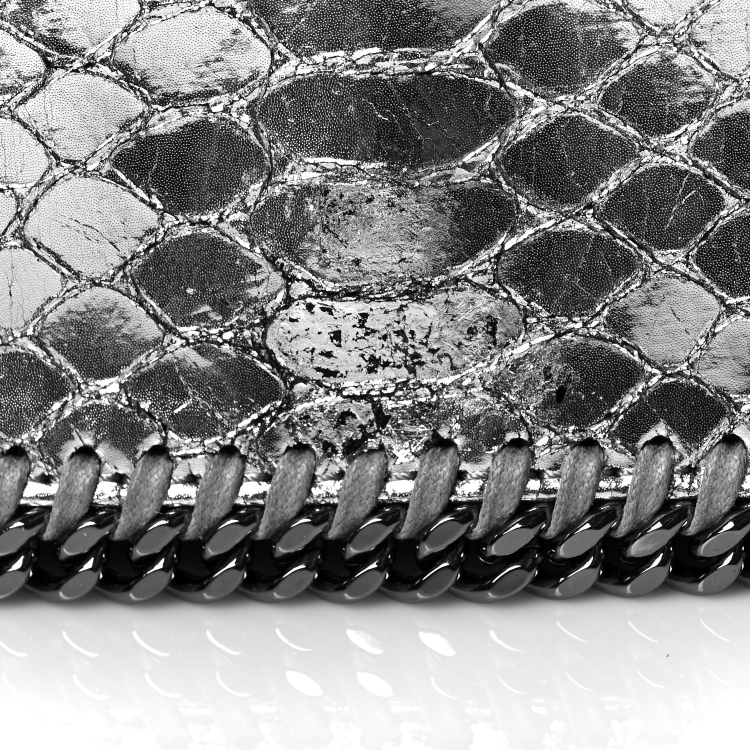 Stella McCartney Metallic Alter Snakeskin Falabella Crossbody Bag Silver 11 of 11