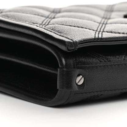 Saint Laurent Lambskin Diamond Quilted Becky Chain Wallet Black 9 of 11