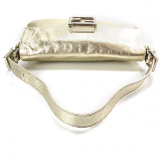 Metallic Calfskin Baguette Gold