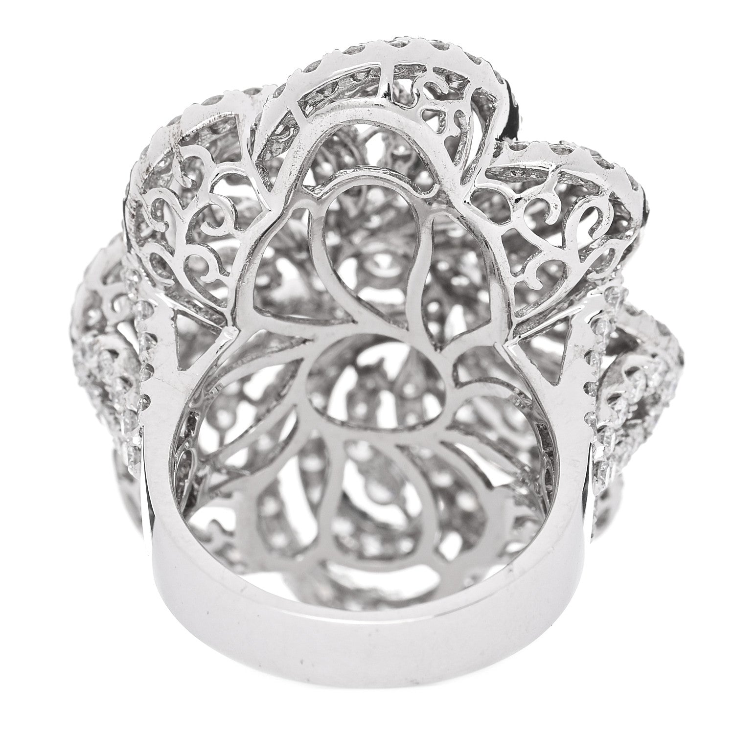 Parker & West by FASHIONPHILE 18K White Gold Diamond 5.85ctw Flower Cocktail Ring 54 7 3 of 5