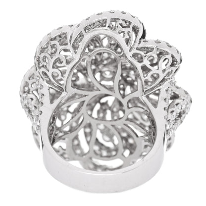 Parker & West by FASHIONPHILE 18K White Gold Diamond 5.85ctw Flower Cocktail Ring 54 7 3 of 5