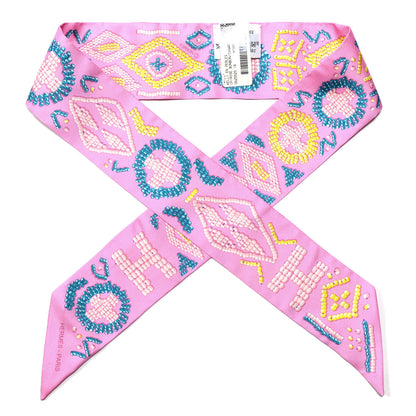 Hermes Silk Kelly En Perles Twilly Rose Bonbon Canard 1 of 5