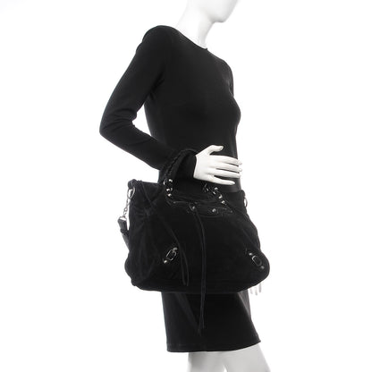 Balenciaga Baby Daim Suede Classic Silver Hardware Velo Black 2 of 11