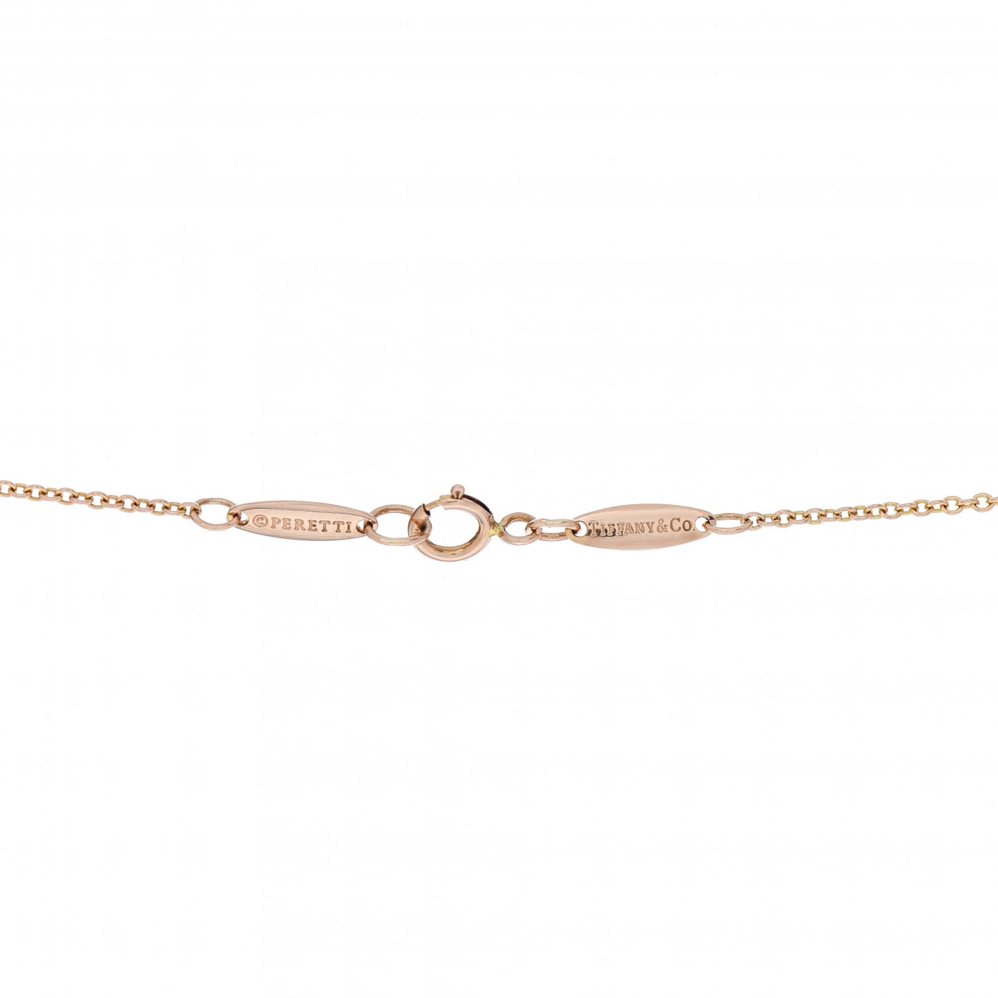 18K Rose Gold 16mm Elsa Peretti Open Heart Pendant Necklace