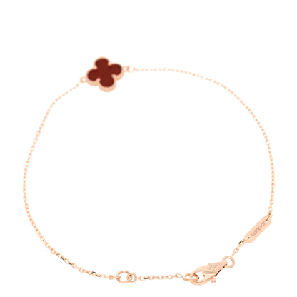 Van Cleef & Arpels 18K Rose Gold Carnelian Sweet Alhambra Bracelet 2 of 6