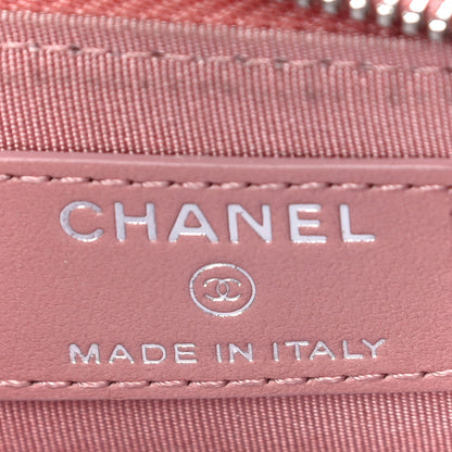 Chanel Ombre Patent Calfskin Quilted Small Zip Around Coin Purse Pink White 6 of 18