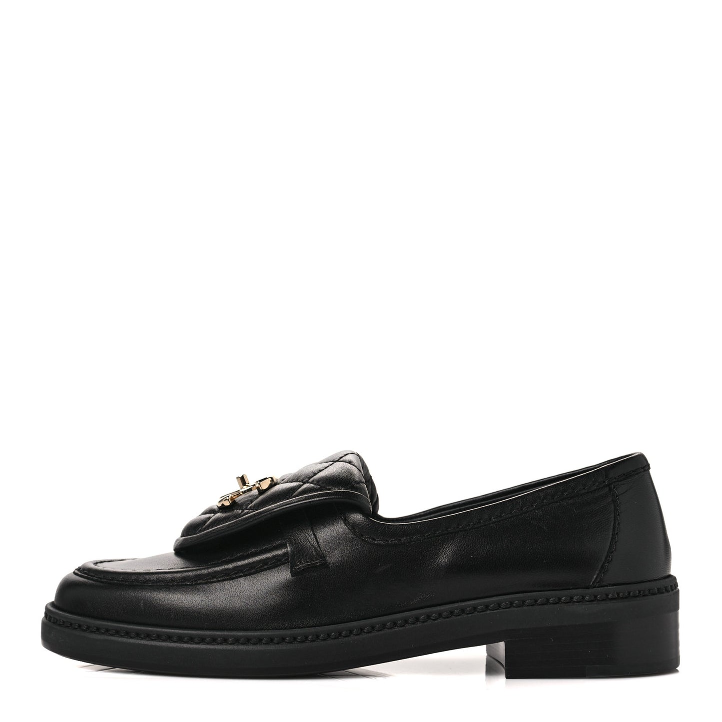 Lambskin Quilted CC Turnlock Loafers 35 Black