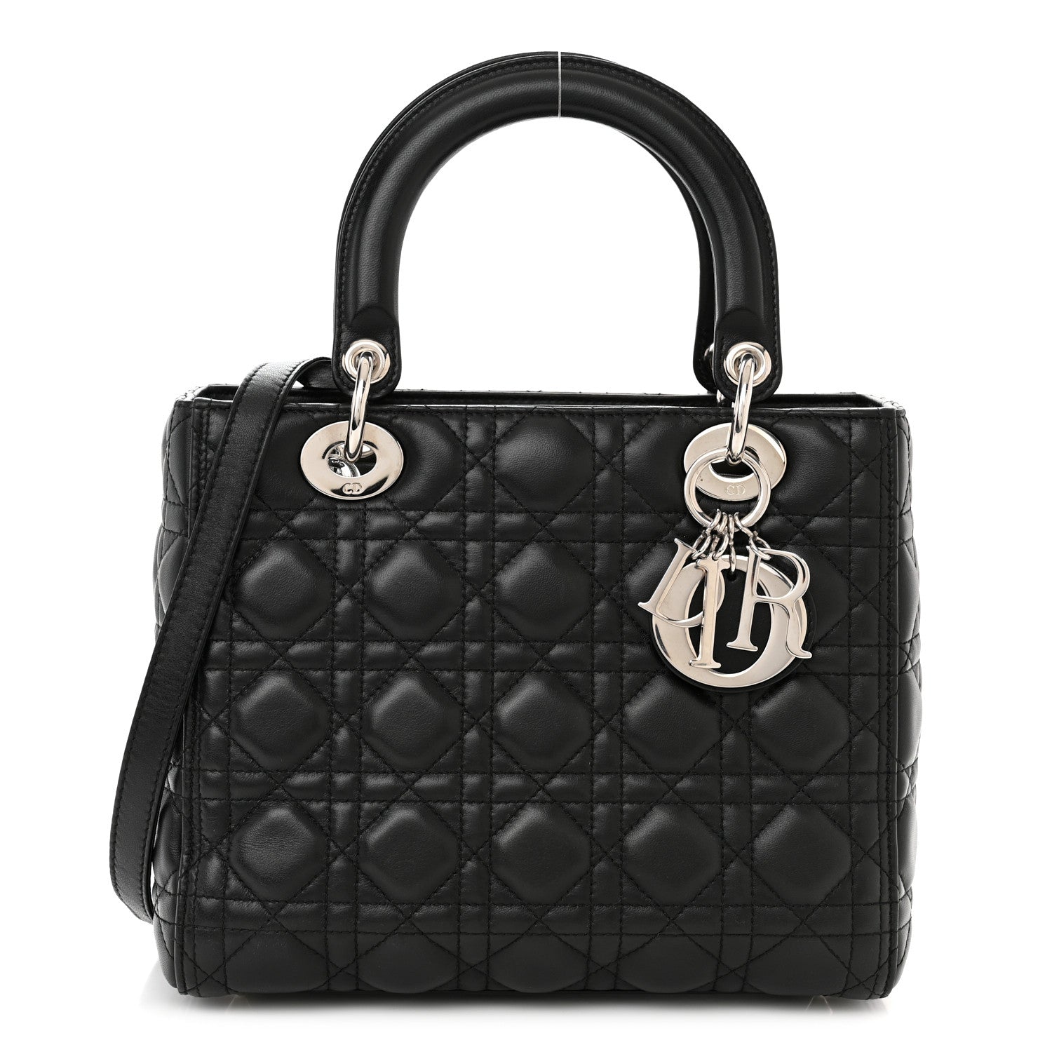 Christian Dior Lambskin Cannage Medium Lady Dior Black 1 of 11