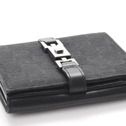 Gucci Monogram Piston Lock Compact Wallet Black 11 of 12