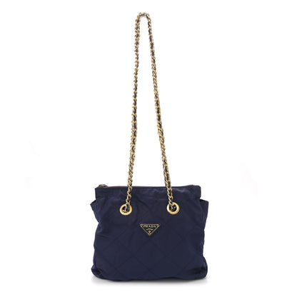 Prada Nylon Tessuto Quilted Shoulder Bag Blue 1 of 10