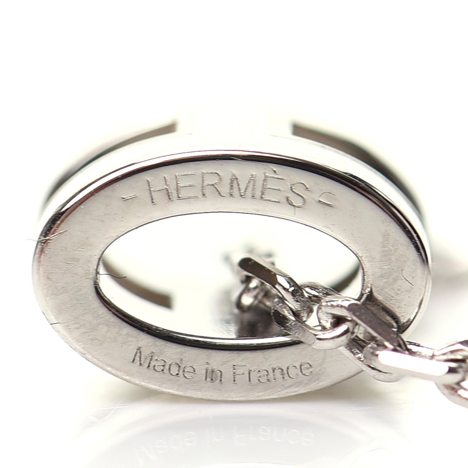 Hermes Lacquered Palladium Mini Pop H Pendant Necklace White 5 of 6