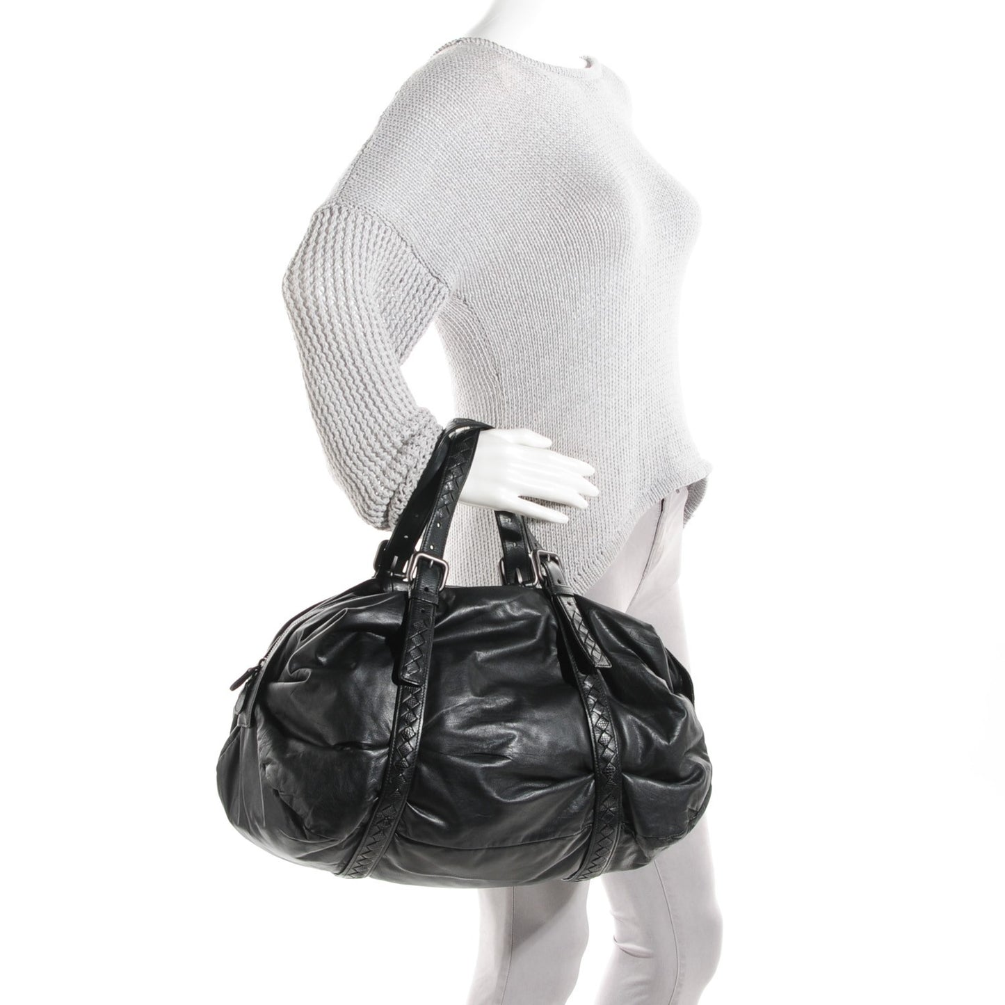 Plume Karung Top Handle Bag Nero Black