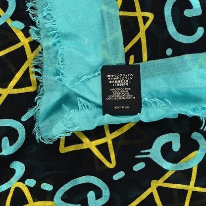 Gucci Modal Silk GucciGhost Print Shawl Black Multicolor 4 of 4